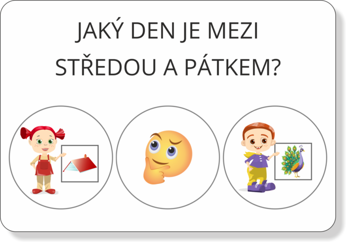 Orientace v čase – dny v týdnu | Přiřazovací karty | Karta s úkolem 2. typu (líc)
