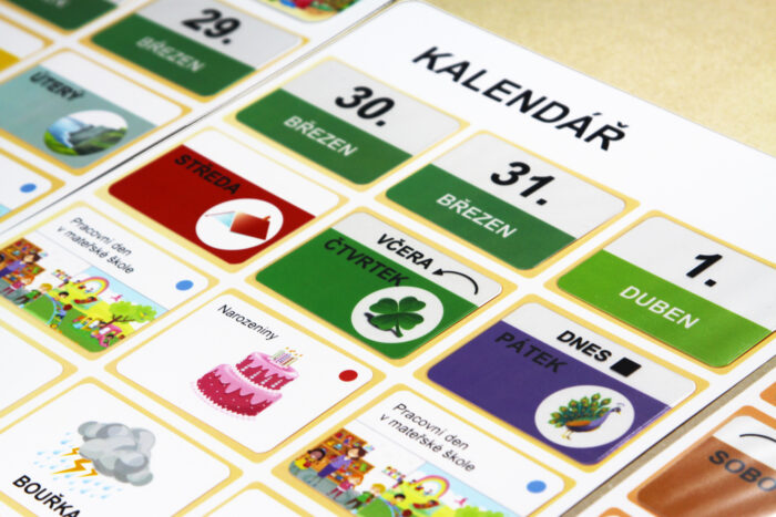 Kalendář – Komunikace o čase | Velké a přiřazovací karty | Ukázka tvorby kalendáře